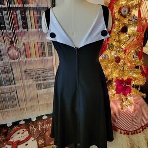 Black Betty Paige BY Tatiana Dress Winged Back Detail Viscose Blend XS 45" Long
